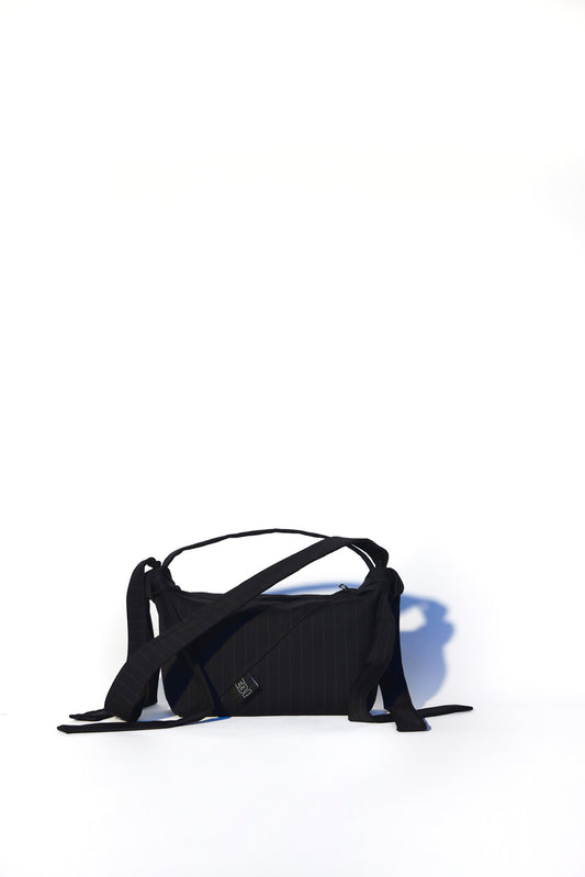 Mini black pinstripe bag