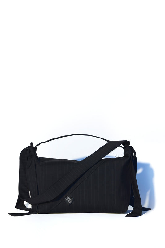 Large black pinstripe bag